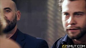 Blonde Student Enticed by Teacher and Principal in Classroom