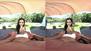 cayla lyons and alex black make lots of noise with outdoor vr blowjob and group fucking