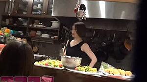 Asian gay group in japanese secret snack bar