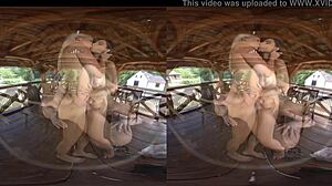 cayla lyons and alex black make lots of noise with outdoor vr blowjob and group fucking