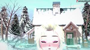 elsa from frozen engages in sucking and sex in this fantasy hentai scene