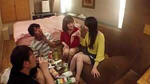 In this Asian scene, she reveals her small tits and ass.