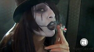Goth Girl Smoking in Fetish Styles
