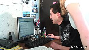 petite french student slut gets roughly pounded in her tight rear with a facial