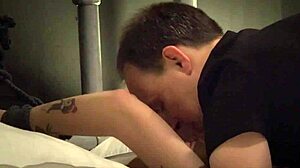 Young tattooed teen Arteya receives blowjob and spanking in bondage domination