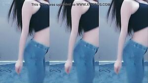 Pretty Chinese girl dancing with vibrator on cam