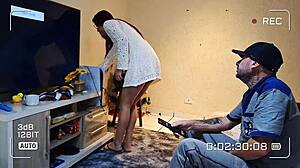 Housewife Gets Fucked By Naughty Maintenance Man Outdoors!