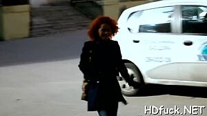 Marvelous girl poses in various positions with group.