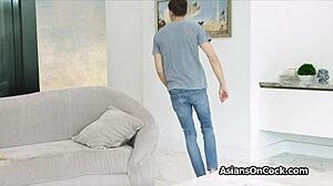 i can’t get enough of my asian cosplay girlfriend taking my huge cock every night. she’s so tight!