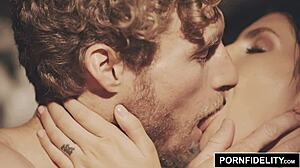 August Ames swallows big cock and gets facial