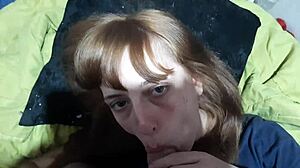 Young beauty sucks big cock of her stepbrother