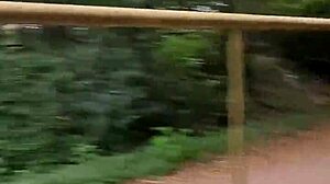 Caught fucking in the forest! Boy barebacks strangers wildly.