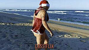 watch mommy noel give pussy on beach to follower