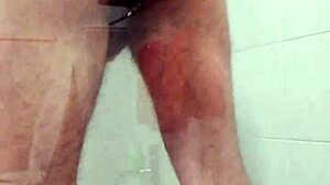 Amateur gay encounter in the shower