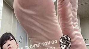 Asian feet at the office