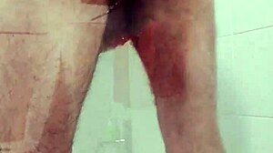 Amateur gay encounter in the shower