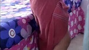 Spying on cute sister in bathroom