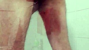 Amateur gay encounter in the shower