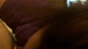 The lightskin amateur is doing a close up blowjob