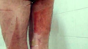 Amateur gay encounter in the shower