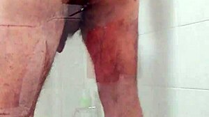 Amateur gay encounter in the shower