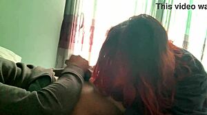 she doesn't realize i'm recording her devouring my big cock in this interracial teen scene