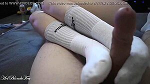 Miley Grey Delivers Intense Footjob In Long Socks