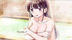 secret kiss feels sweet and tender in this anime hentai game episode