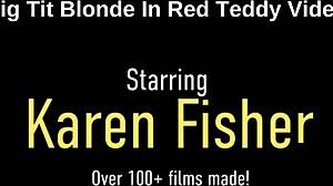 Karen Fisher's Blonde Cougar Masturbation in Heels and Lingerie