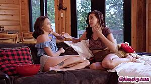 Emma hix and bella rolland lick kissing fingering small tits lesbian tribbing rimjob fantasy