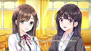 secret kiss feels sweet and tender in this anime hentai game episode