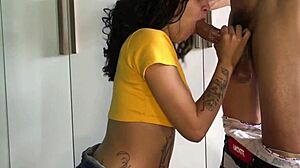 Brazilian Babe Gives Super Wet Blowjob