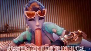 Widow Deepthroats Cock on the Sunny Beach