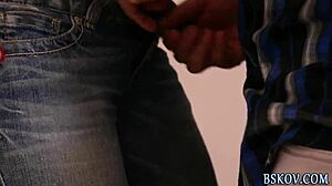 Darla Crane enjoys a messy facial after her blowjob session. 😏