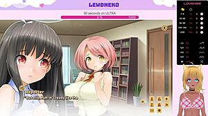 Cute vtuber plays dating game with moaning sounds