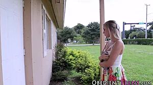 Kinky teen participates in rough activity while rubbing