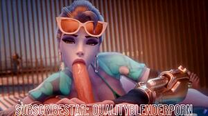 Widow Deepthroats Cock on the Sunny Beach