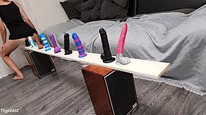 Which dildo wins the hardcore riding contest with MILFs and 18+ babes?