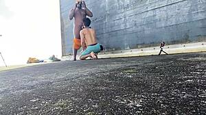 Daddyblackxxx1 Fucks Ericsockz Outdoors!
