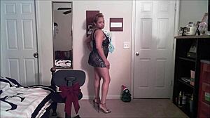 mature ebony woman secretly masturbates on homemade webcam