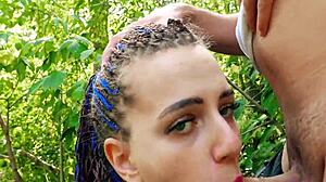 Blowjob for big cock in public swallow