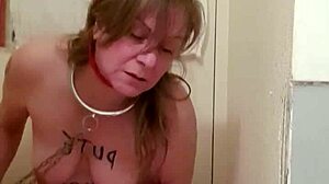 slave masturbates hard