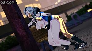 Arlecchino from Genshin Impact in Doggystyle Action with Motion Damage Voice Effects