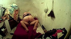 gay guy follows curvy couple fucking but loses erection, struggles to get hard