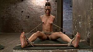 Small Tits Ebony Whipped, Tied Up In Bondage, Choked And Deepthroated As Slave