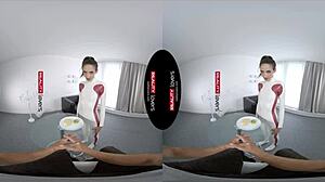 experience realitylovers vr with latex android in doggystyle and cowgirl riding