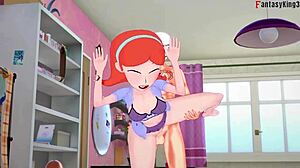 Jessica having sex with Rick in full fantasy king 3D cartoon.