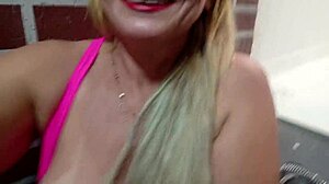 She masturbates in the beauty salon with a hairbrush