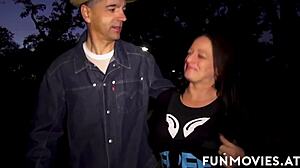 Girl with big natural tits wakes roommate by riding his cock in threesome fantasy