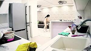 I Watch Naked Korean Babes Cook And Dance In The Kitchen